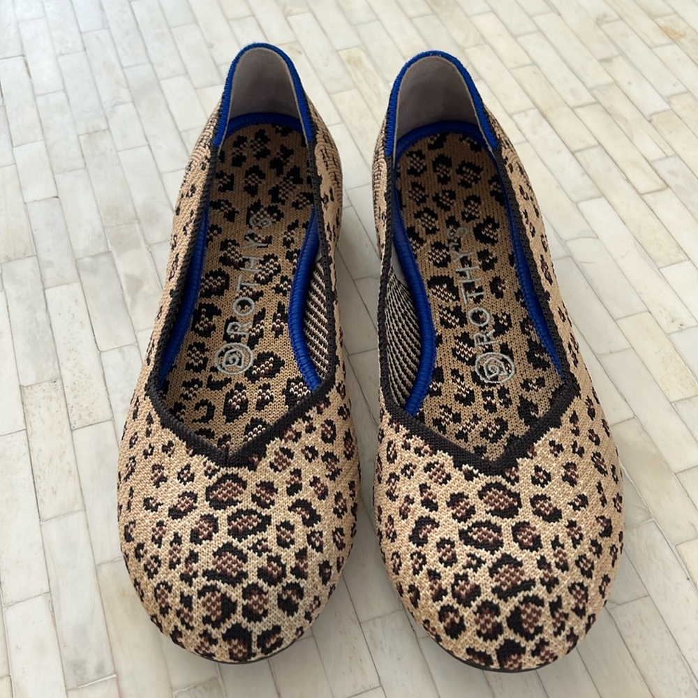 Rothy’s Round Toe Ballet Flats Cheetah Leopard Animal Print - 7.5